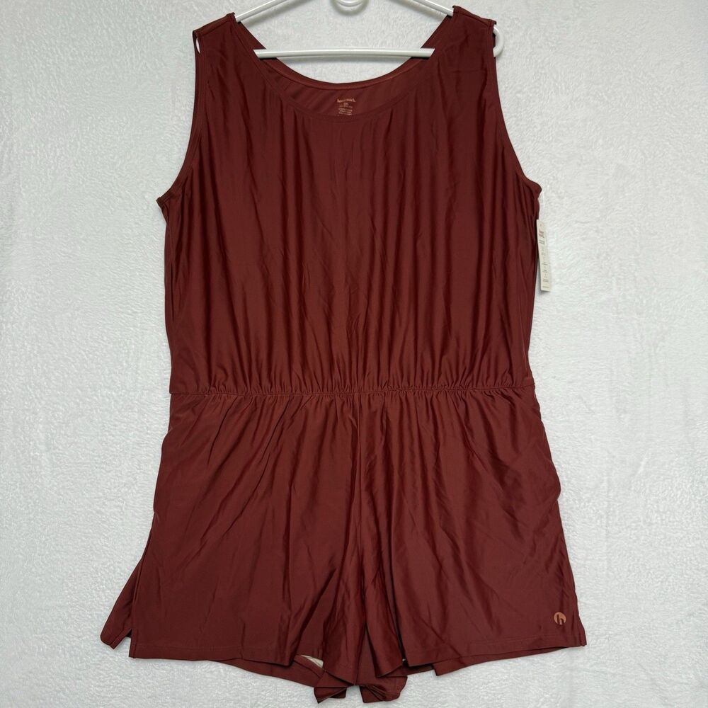 NWT Honey mark. Sage Romper Terracotta 3XL Women Modest Swimsuit Beach Gorpcore